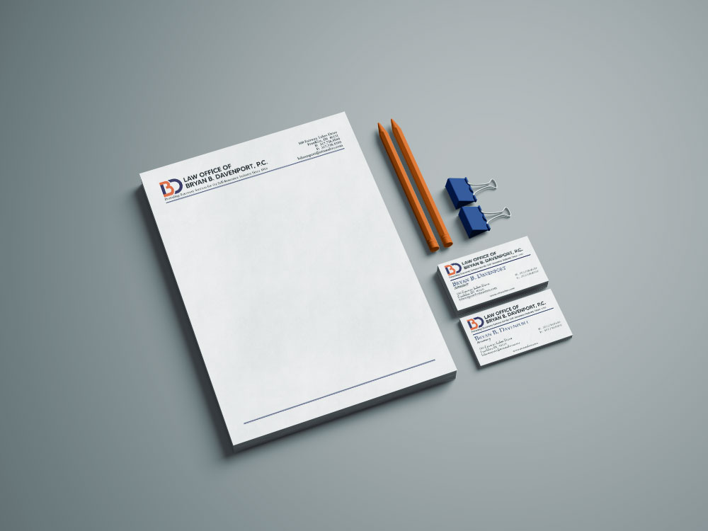law office of bryan davenport letterhead business cards